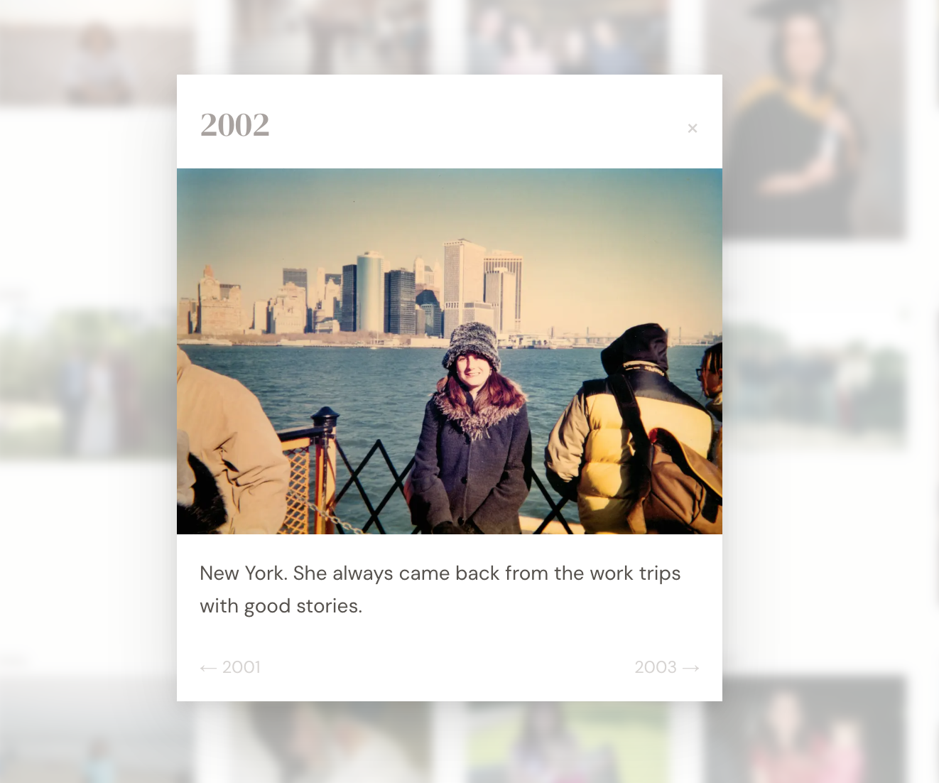 A Life in Years — popover view